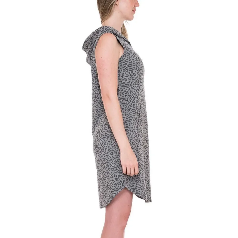 BOBEAU Soft French Terry Hooded Sleeveless Dress - Picture 4 of 5
